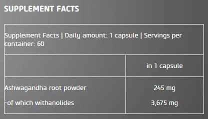 Ashwagandha 60 Caps 245mg - trainings-booster.de