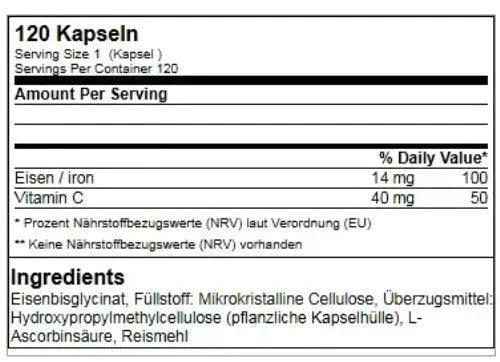 Eisen / IRON 120 Kapseln - trainings-booster.de