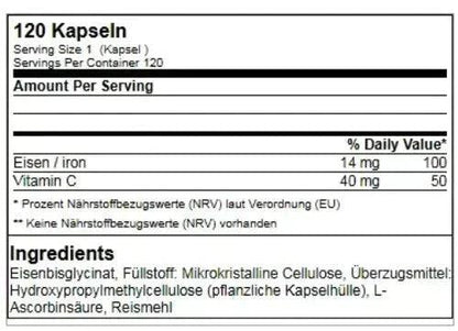 Eisen / IRON 120 Kapseln - trainings-booster.de